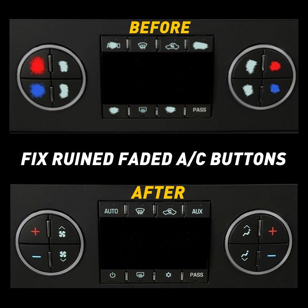 Replacement Control Button Climate Stickers HVAC For 2007-2014 Chevrolet GMC