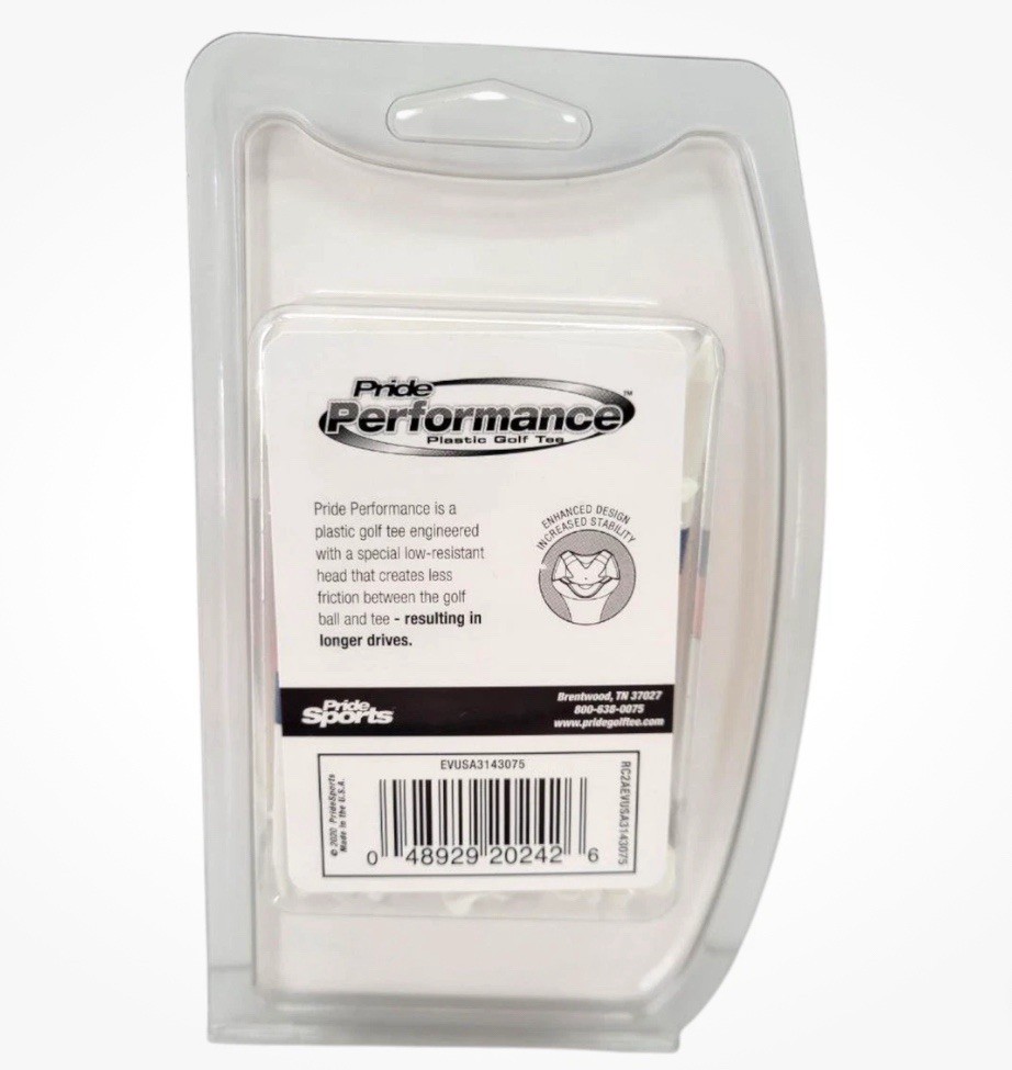 Pride Performance Plastic Golf Tee USA Flag 3 1/4 Inch 30 Pack