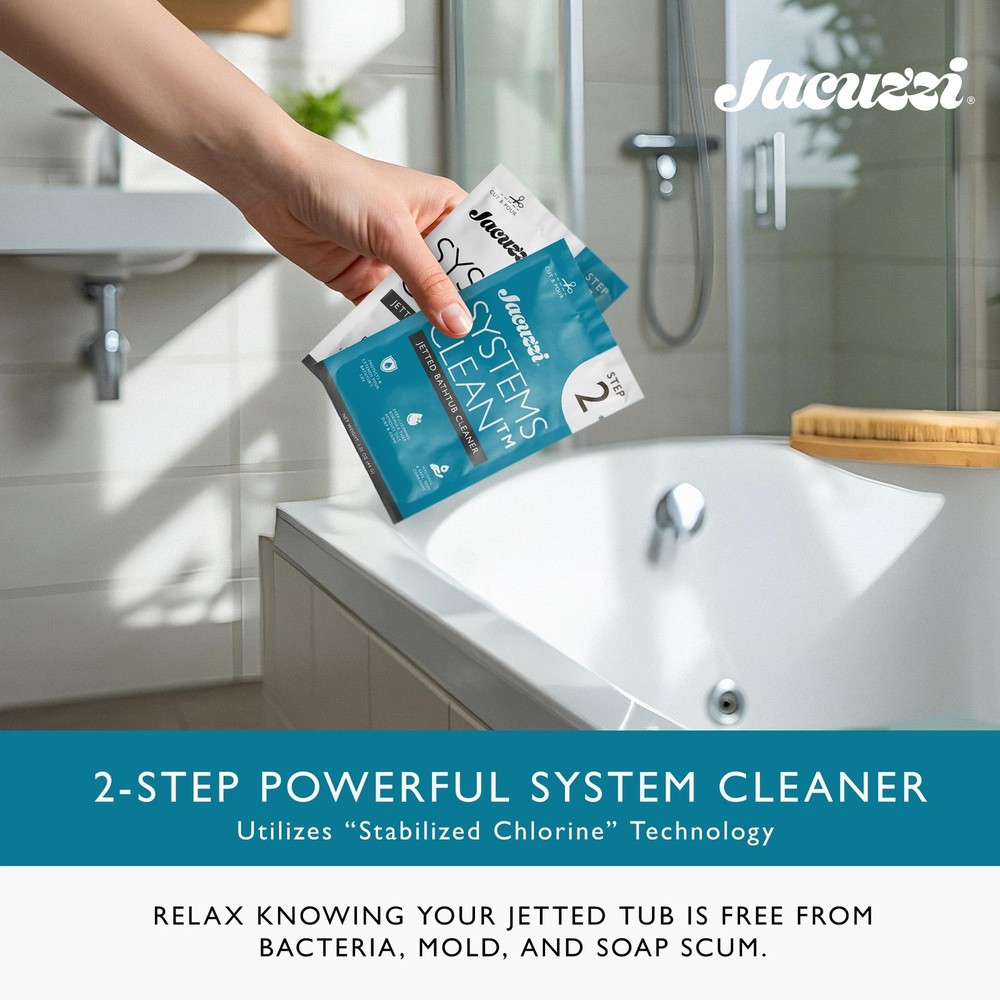 Jacuzzi Systems Cleaner – 2-Step Jetted Bathtub Cleaning Solution, 5-Pack...