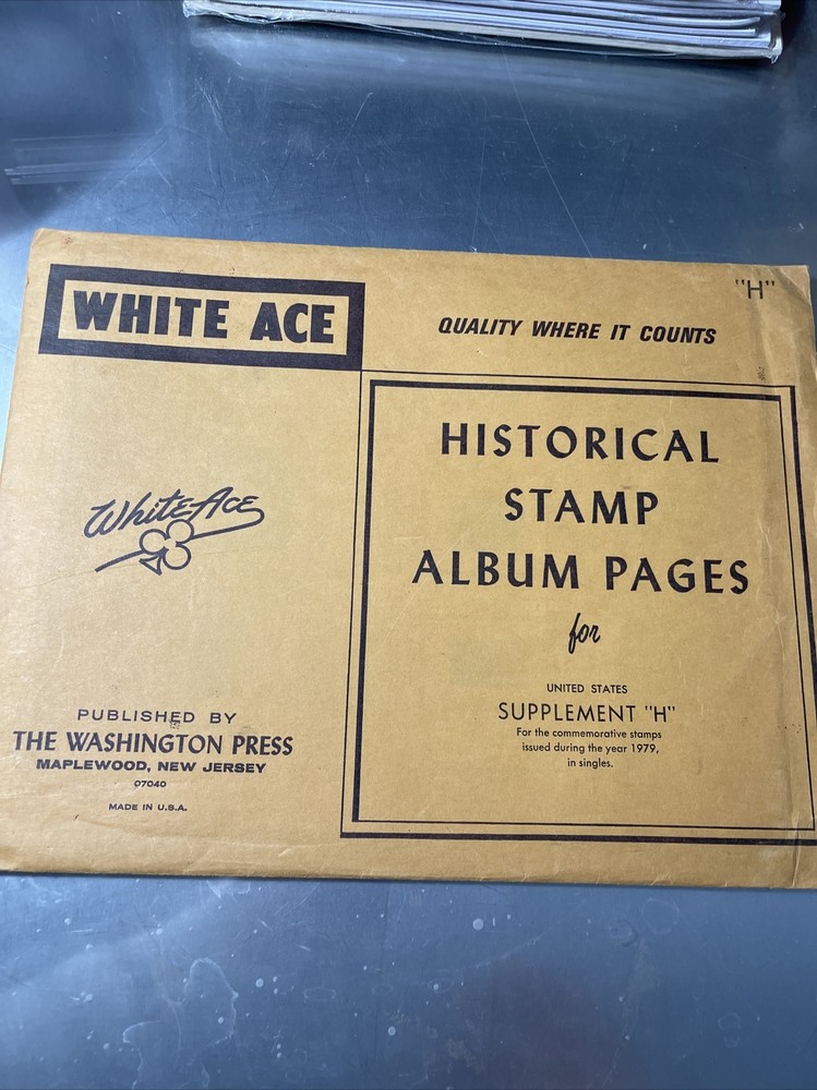 3x WHITE ACE Historical Stamp Album Pages ( H , I & J ). SB#00021