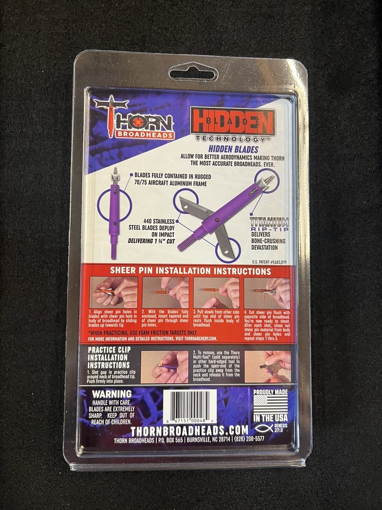 Thorn 125 grain HPX broadheads