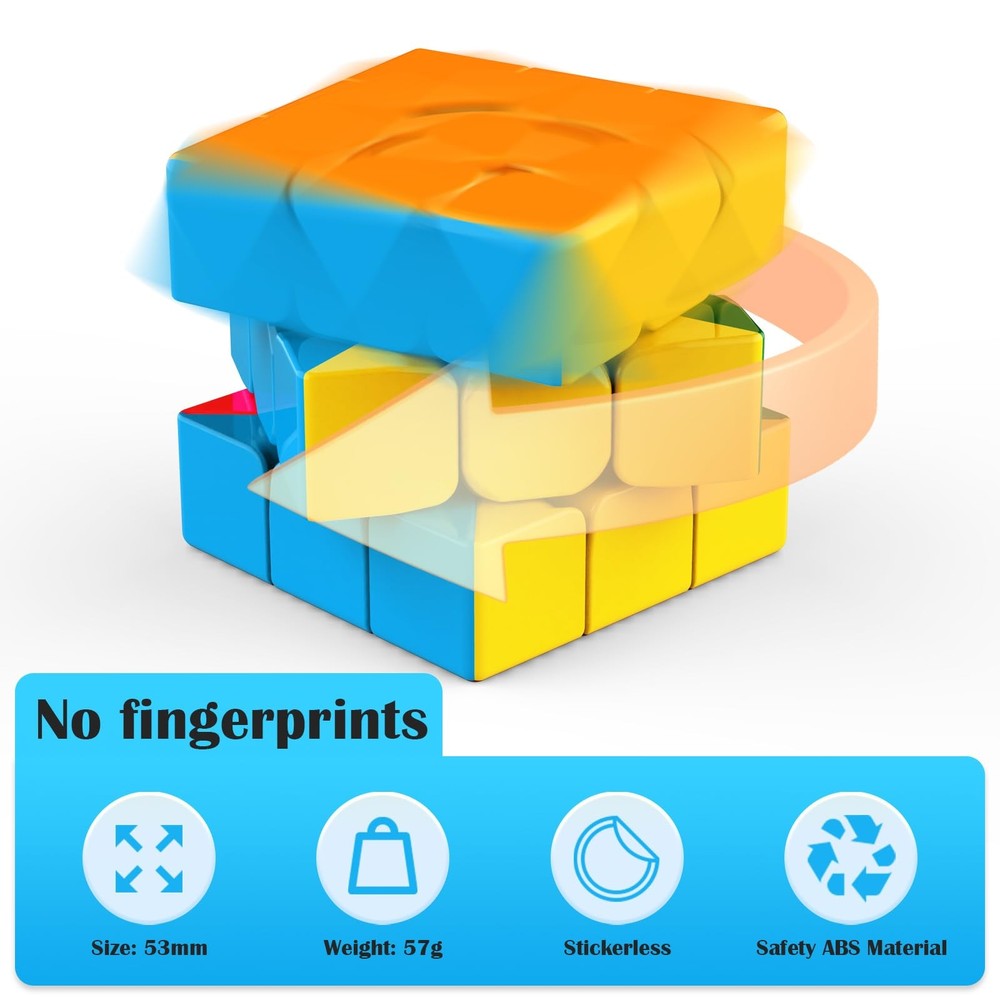 3x3 Speed ​​Cube with Stand and Tutorial: Brain Teaser for Problem Solving
