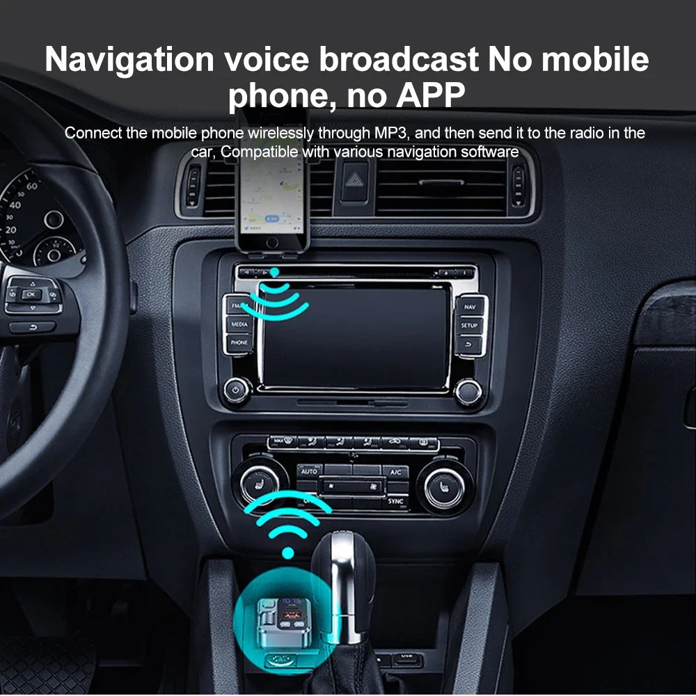 Bluetooth 5.1 Car FM Transmitter Car MP3 Stereo Music Player Handsfree 3.5mm