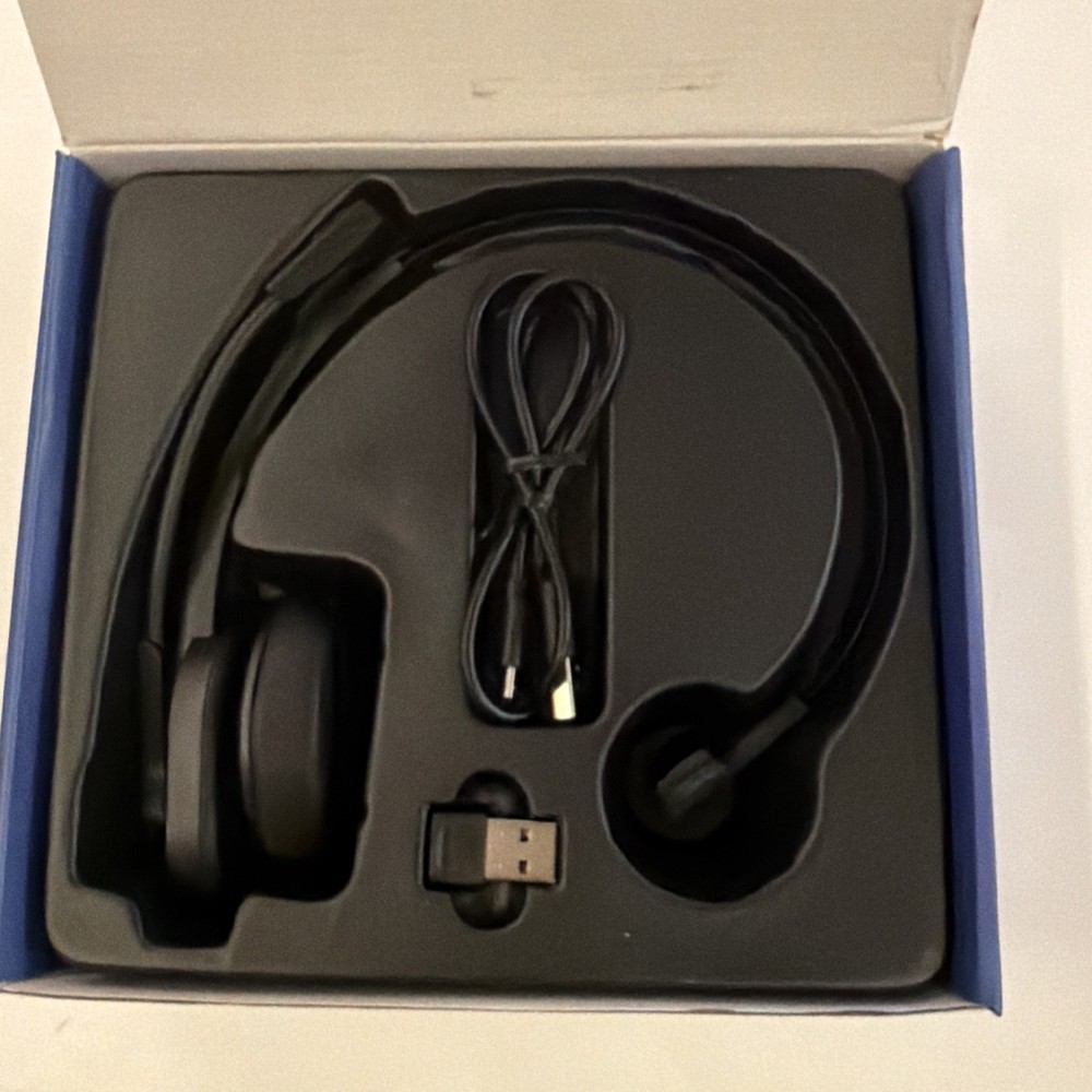 Bluetooth Headset with USB Dongle for Computer, Single-Ear Wireless Headset w...