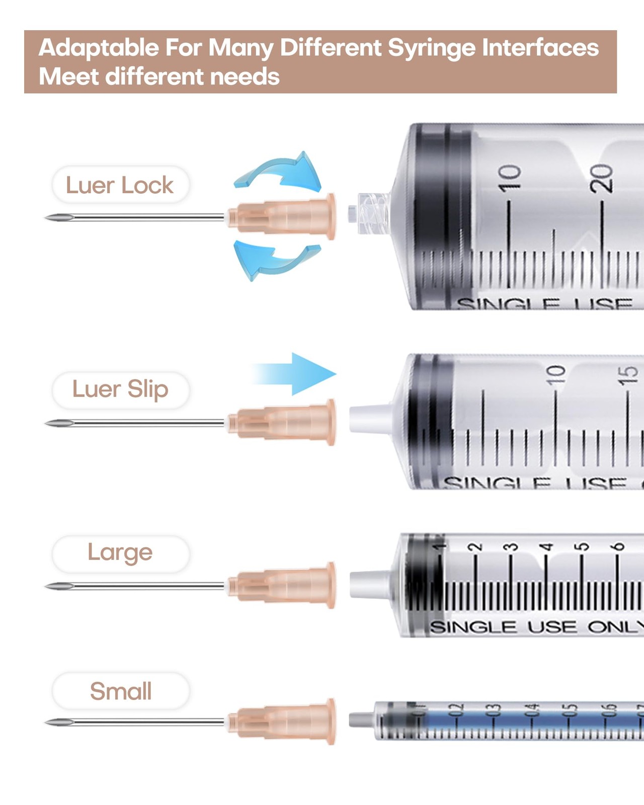 100 Pack 26Ga 1 Inch Injection Needle Sterile Disposable for Lab 26G