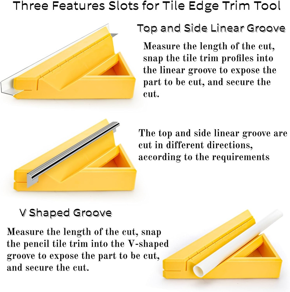 Tile Trim Tool, Tile Edge Trim Cutting Tool for Installation, Precise 45-Degree