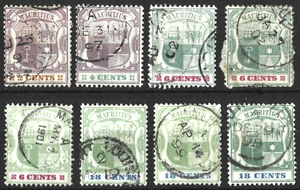 MAURITIUS QV 1895-99 SELECTION USED