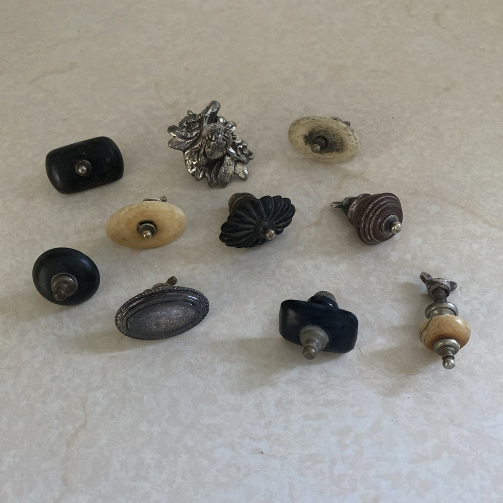 10 Victorian silver plate Bakelite Old Pewter Tea pot lid Knobs Top finials Knob
