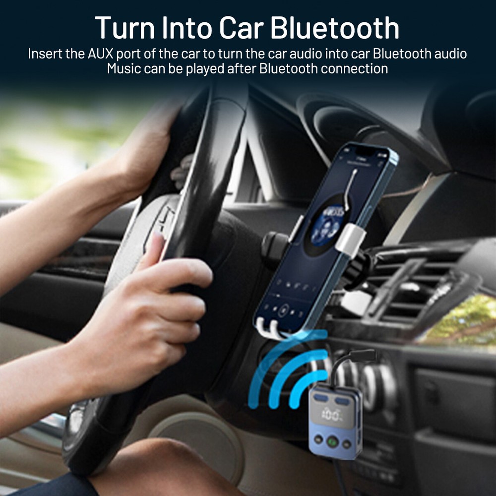 Wireless Bluetooth AUX Audio Receiver Adapter Car Accessories Universal 2-in-1