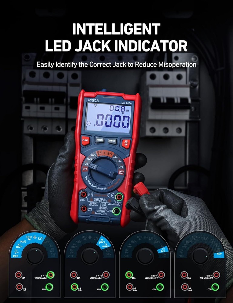 AstroAI Digital Multimeter Tester TRMS 20000 Counts with Higher Resolution...