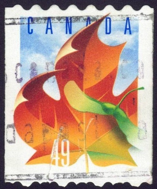 Canada sc#2008 Maple Leaf, Unit from Coil, Different Die cut for Starter, Used