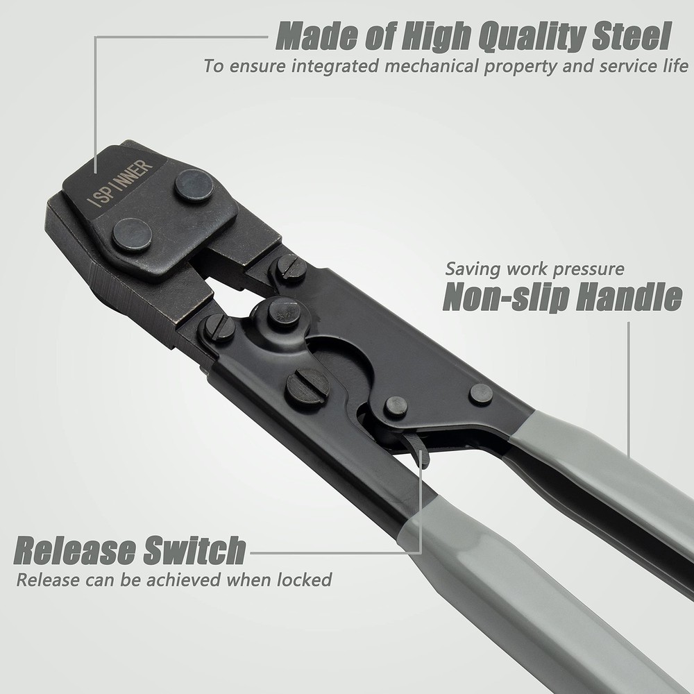 ISPINNER PEX Crimping Tool, Clamp Cinch Crimp Tool Crimper for Stainless Grey