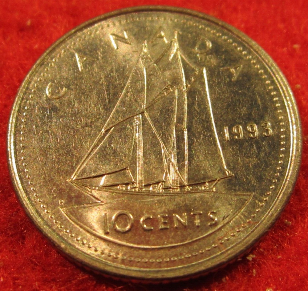 1993 Canadian Ten Cent Coin/Dime - Circulated