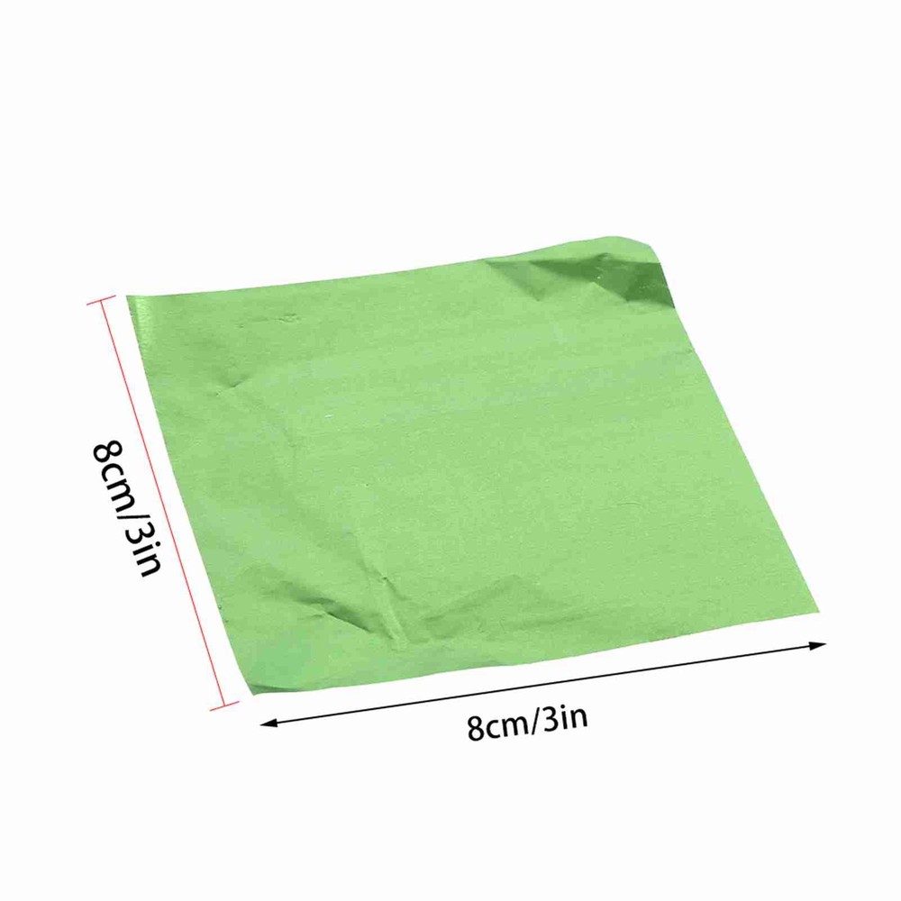 100Pcs Green Square Candy Making Foil Wrappers For Chocolate 3x3