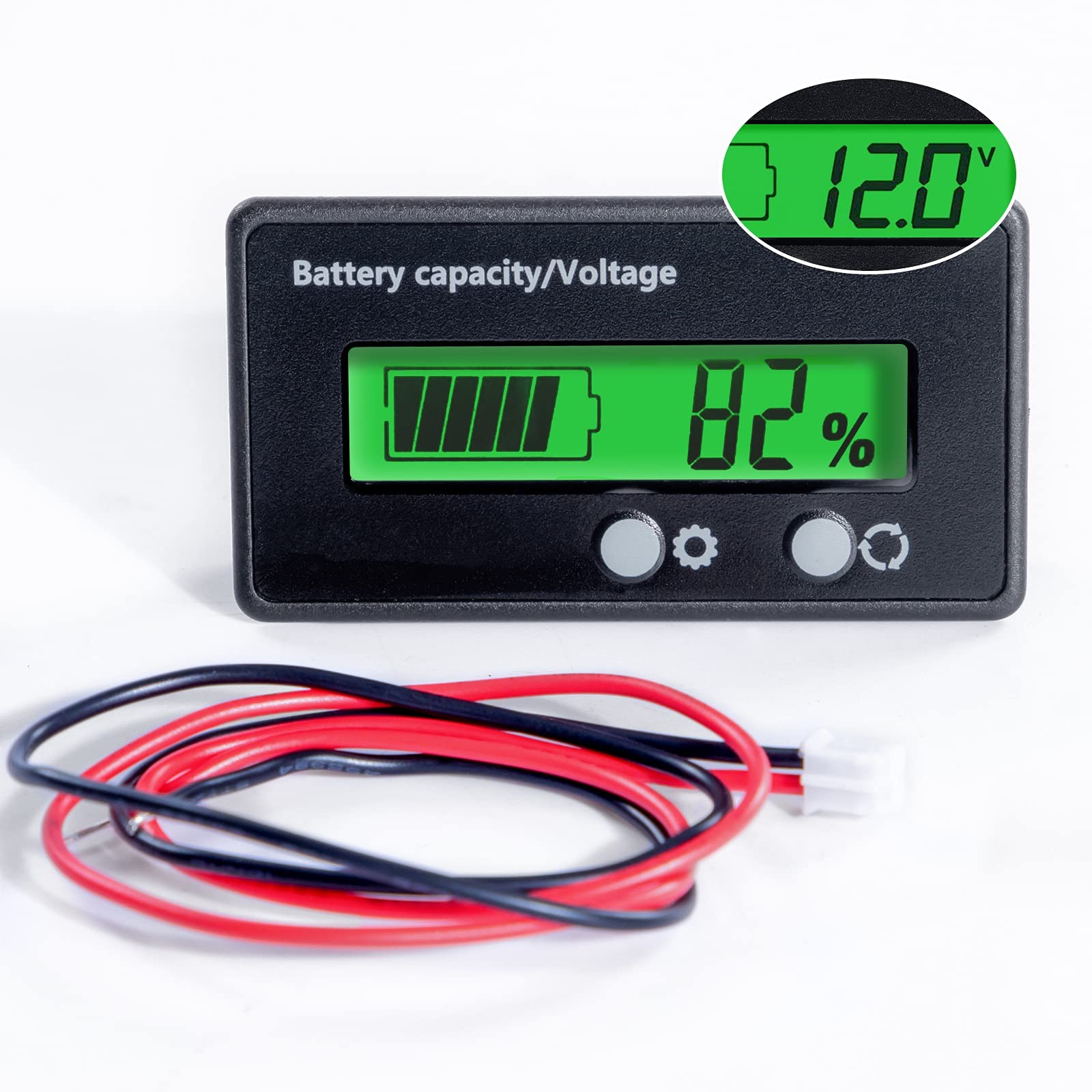 12V 24V 36V 48V Battery Capacity Indicator Golf Cart Voltage Meter with LCD D...