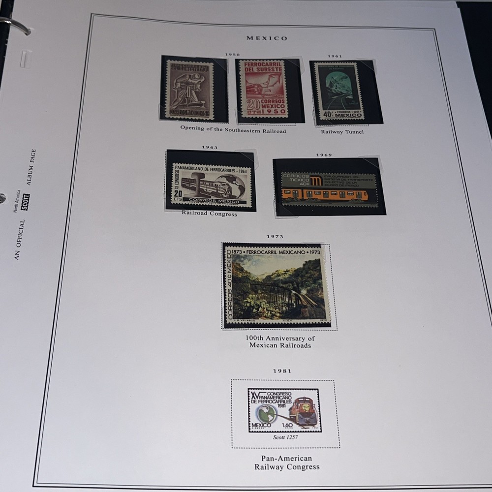 Scott Rail Transportation Album North Central & South America 114 Stamp Included