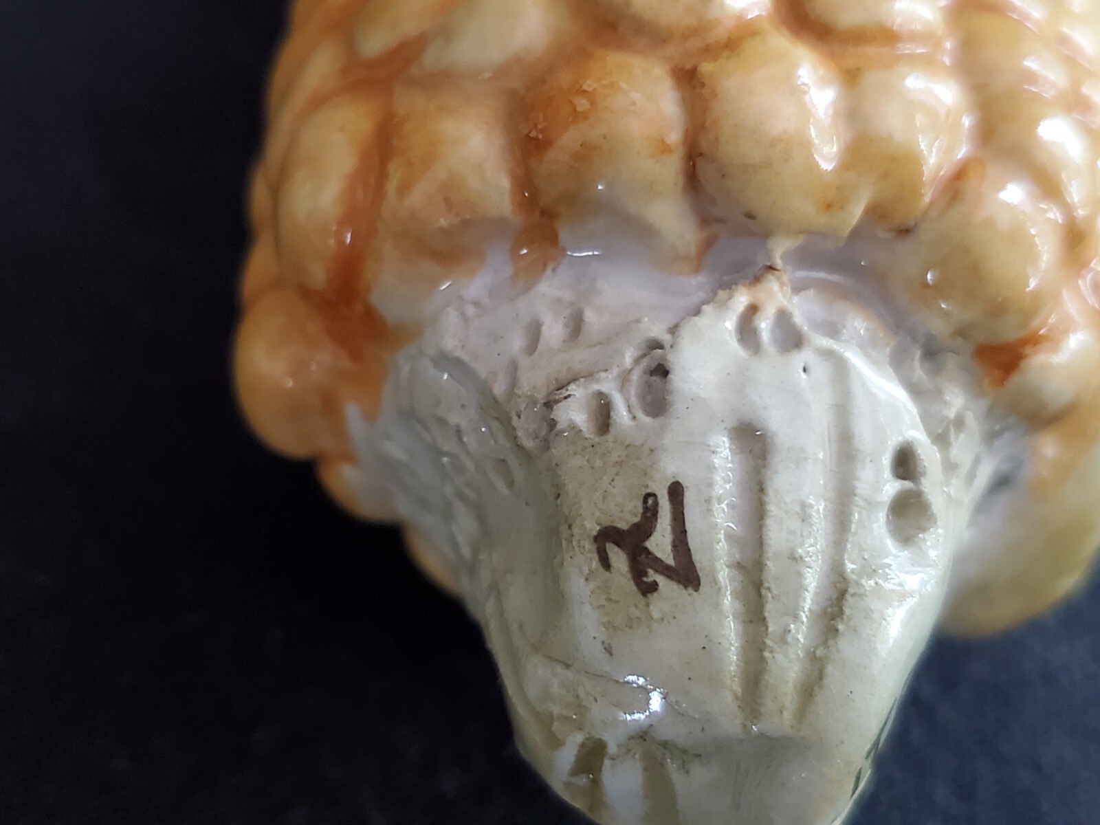 VTG MCM Signed ZACCAGNINI Majolica Italy Ceramic Sculpture Ear of Corn 10"