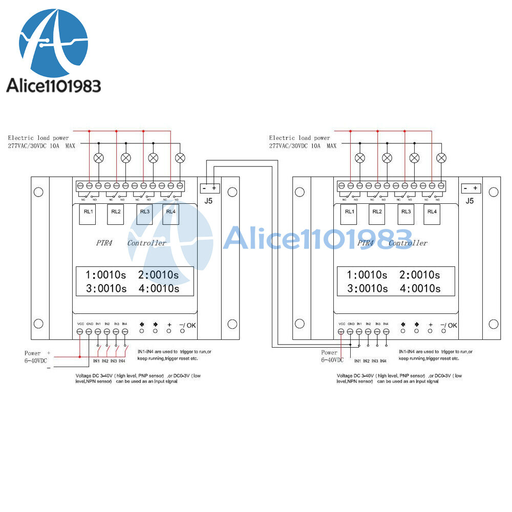 4 Channel Programmable Digital Time Relay Timer Controller Delay Switch Module