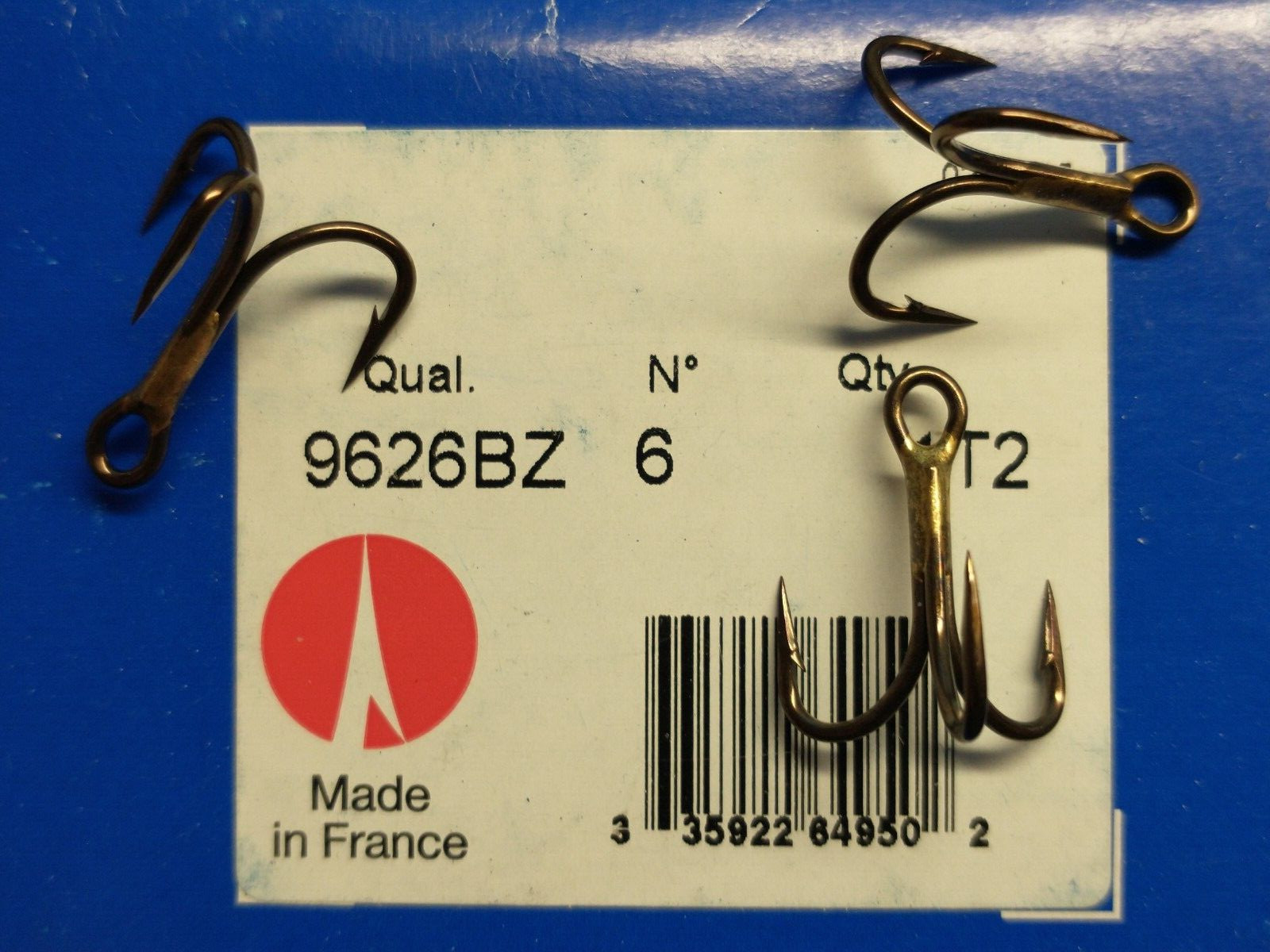 (100) VMC 4X OSHAUGHNESSY TREBLE HOOKS (SIZE 6) BRONZE (9626BZ) BULK 9626 BZ