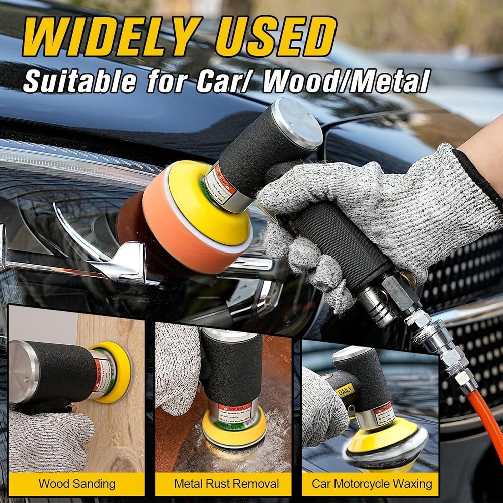 Pneumatic Mini Orbital Sander Set - 48 Pieces for Flawless Auto Body Work