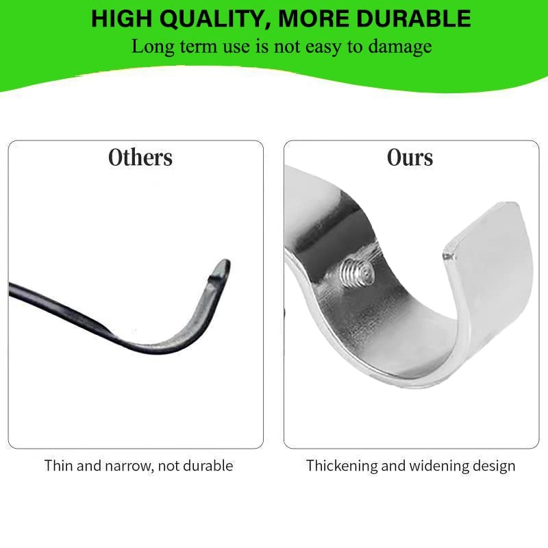 Curtain Rod Brackets for Adjustable, 6 Pack Premium Bracket Silver-6pack