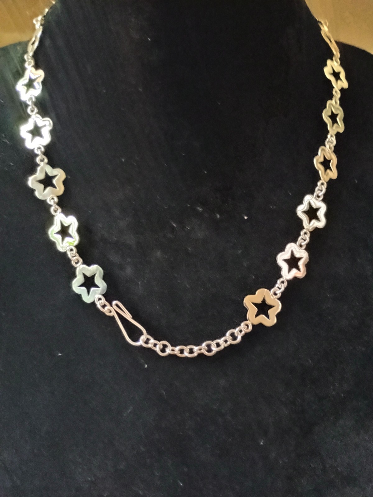 Taxco Mexico 21 Celestial Star Links Chain 21" Necklace 19g 925 Sterling Silver