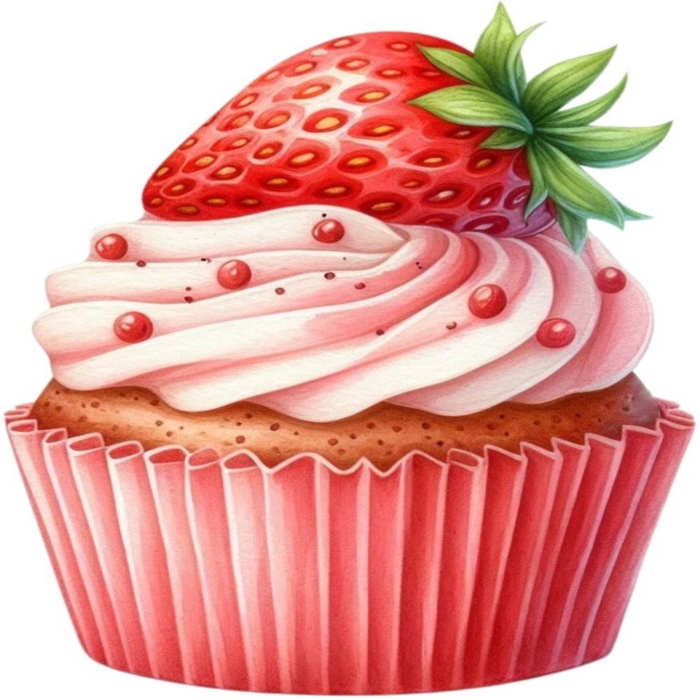 30 Custom Strawberry Cupcake Personalized Address Labels