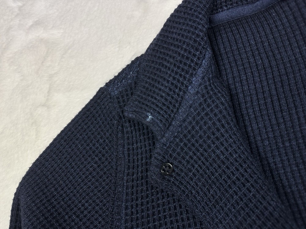 Hackett London knit waffle button wool jacket / size S