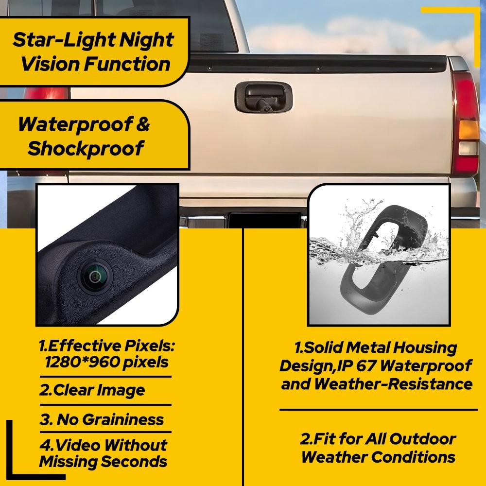 FOR CHEVY SILVERADO 1999 2000 2001-06 TAILGATE Door HANDLE REVERSE BACKUP CAMERA
