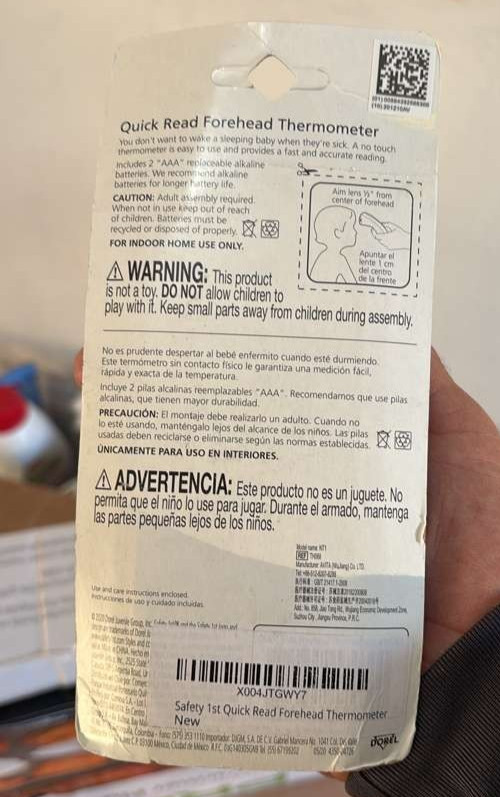 Safety 1st Quick Read Forehead No Touch Thermometer