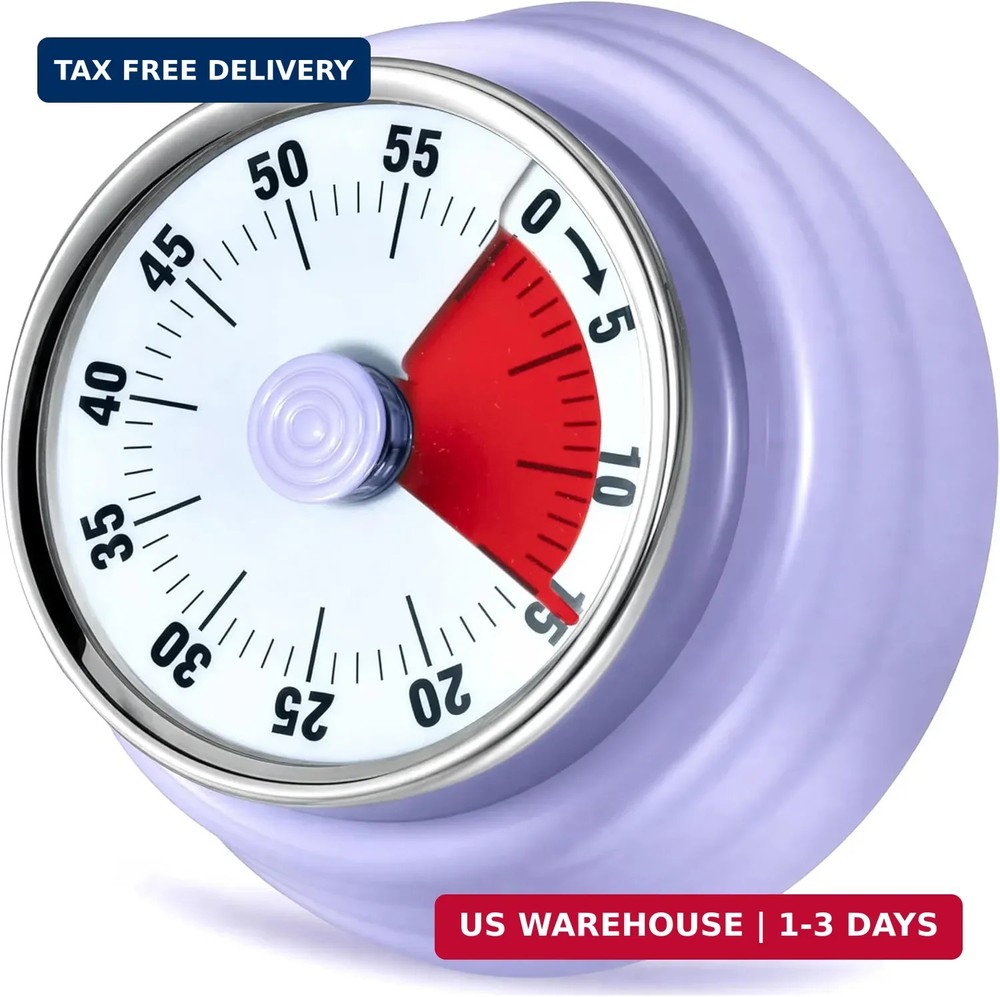 60-Minute Magnetic Visual Timer, Silent Operation and No Battery Needed, Time Ma