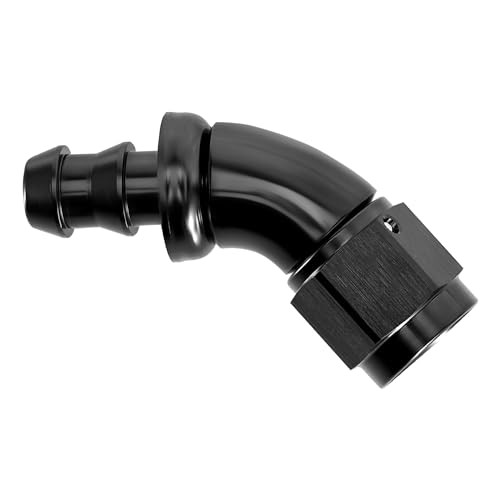 Push Lock Fitting One Piece Full Flow Hose End 6AN 45 Degree