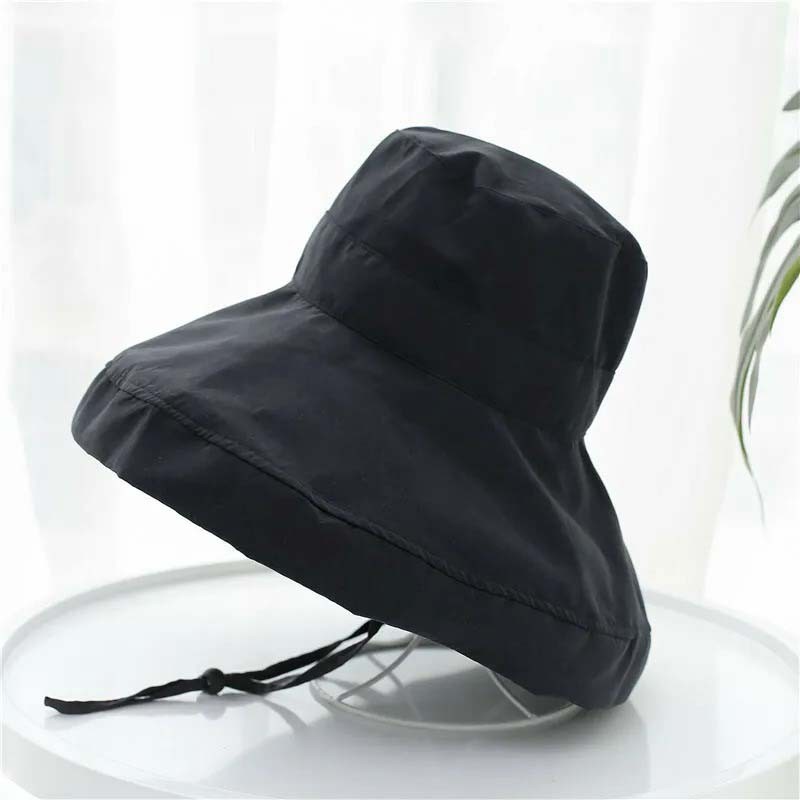 Women Wide Brim Fisherman Hat Beach Bucket Summer Foldable Cap Sun UV Protection