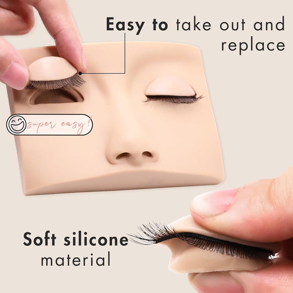 Double Layer Lash Mannequin Head with 2 Layers Portable Kit