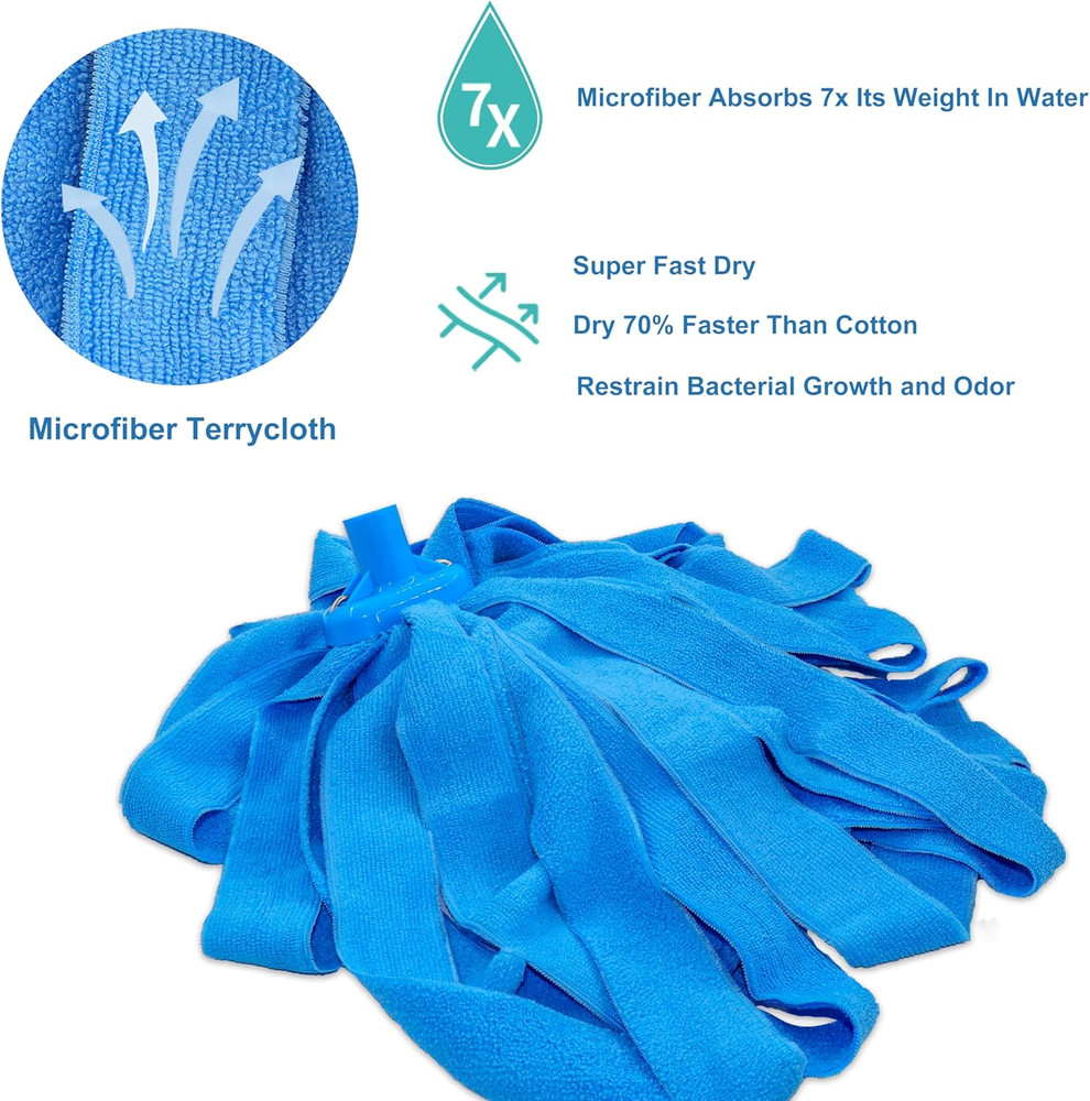 Microfiber String Mop Head Refill 1 Pack Fits Standard 34 Inch Threaded Poles
