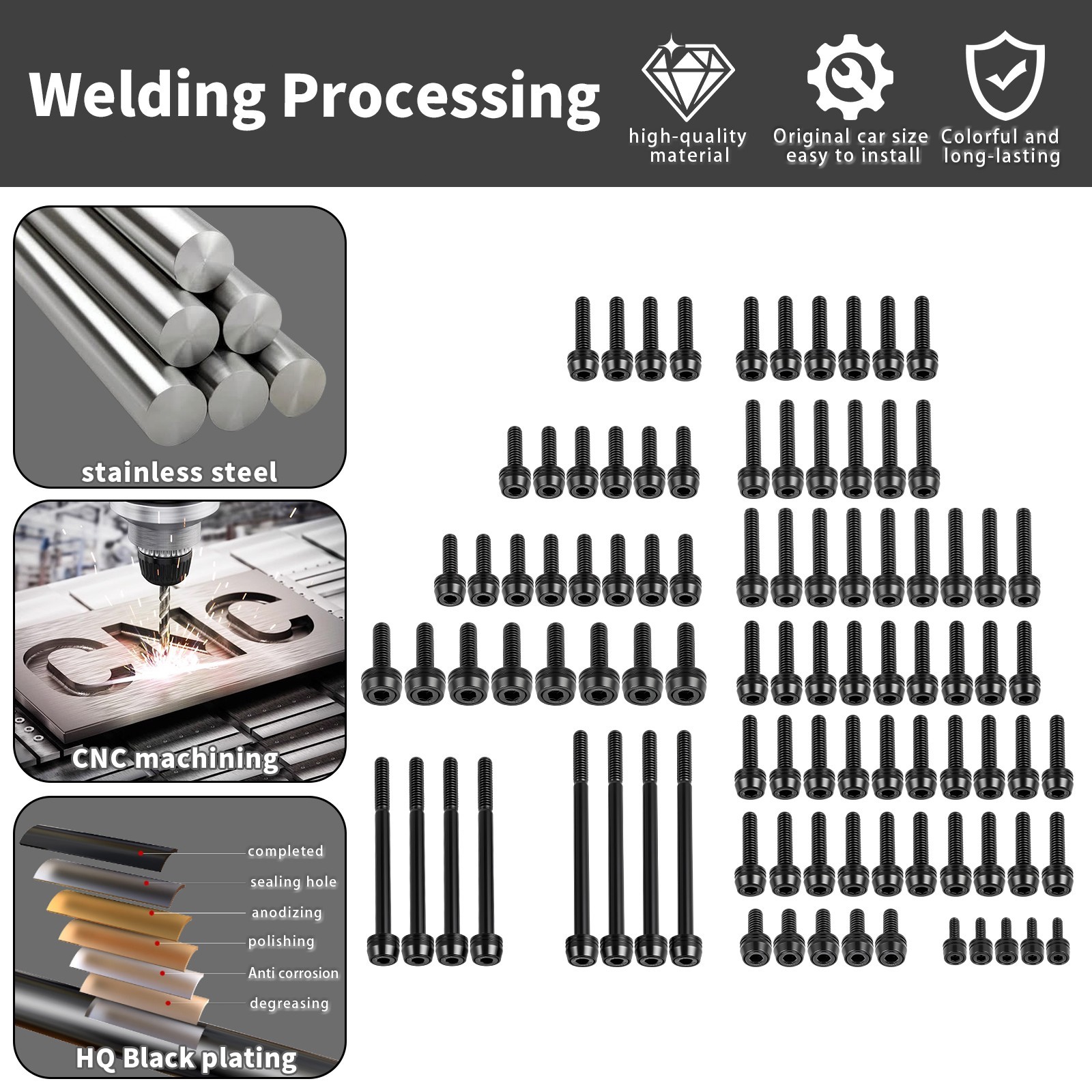 Stainless Engine Screw Bolts Kits For Harley M8 Touring Road Glide Softail 2018+