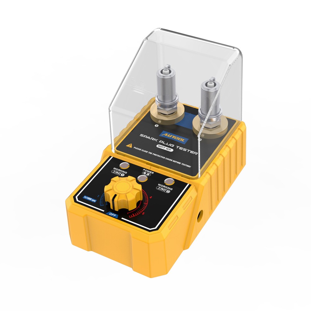 AUTOOL 12V Car Spark Plug Tester Adjustable Dual Hole Ignition Diagnostic Tool