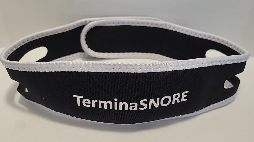 Universal anti-snoring chin strap black/white