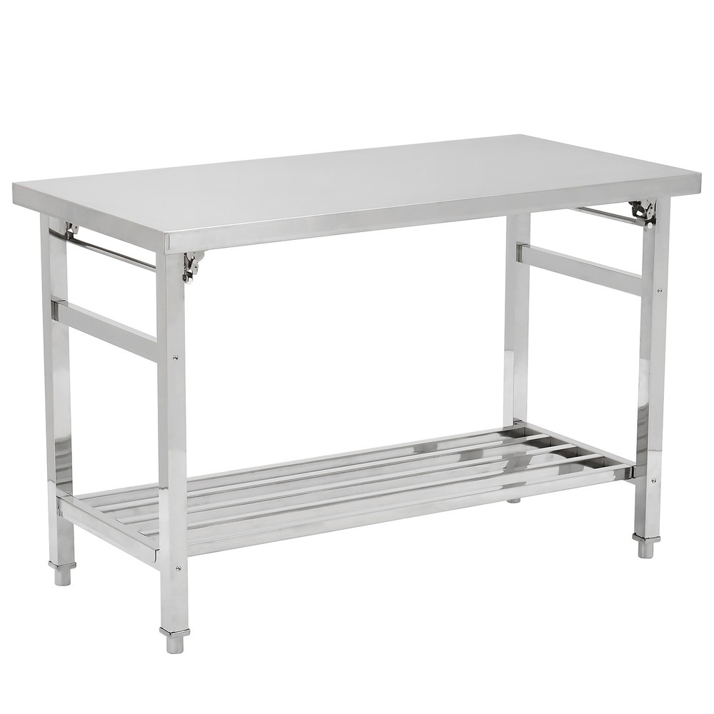 Work Table for Prep & Work, Heavy Duty Stainless Steel Folding Work Table