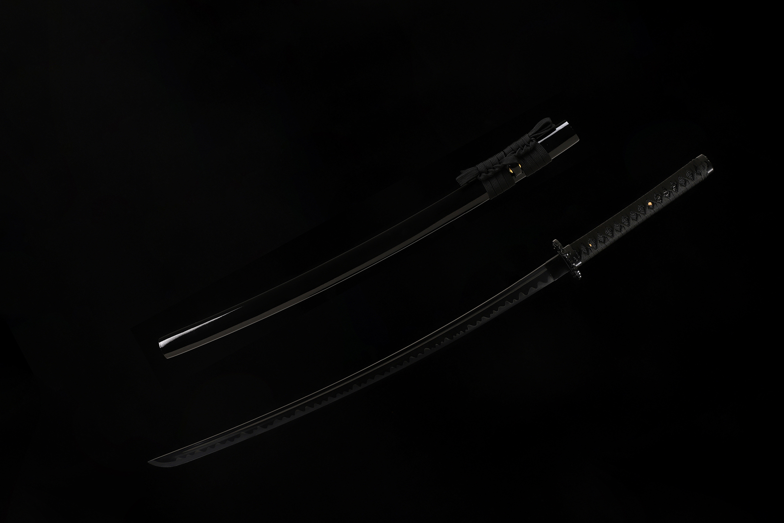 Sharp Full Tang Japanese Samurai Katana All Black Sword Battle Ready T10 Steel