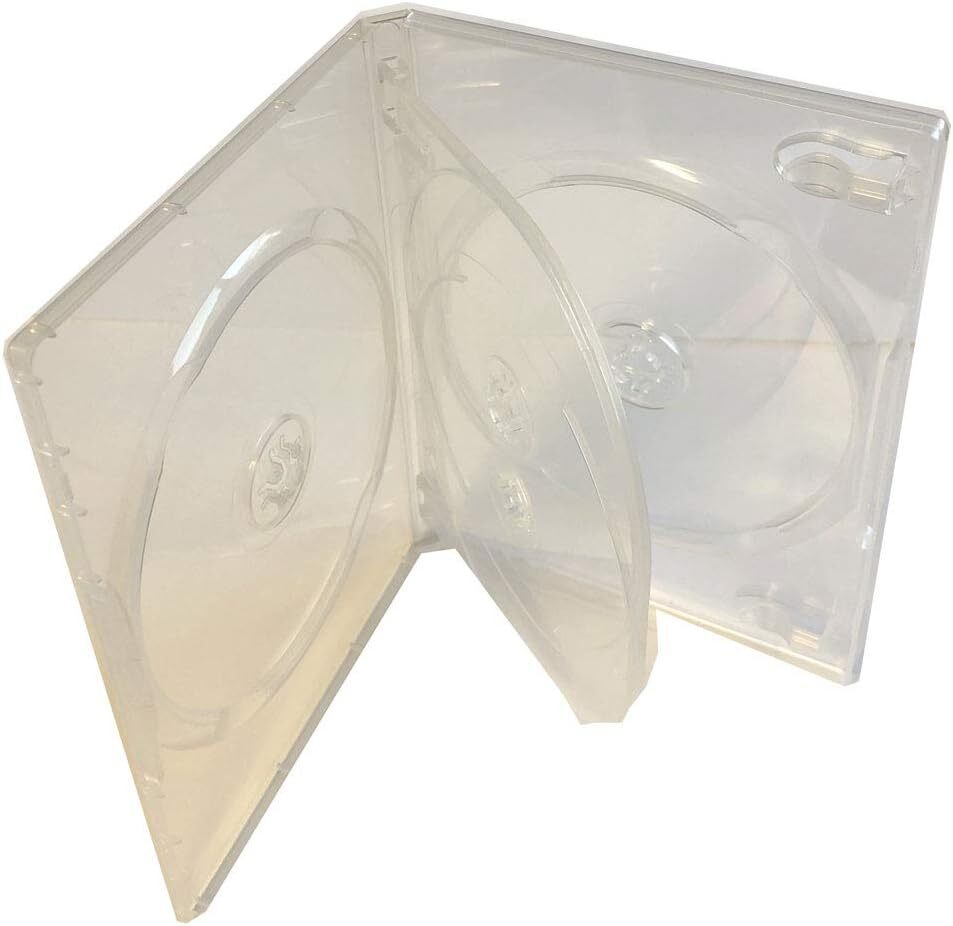 Clear STANDARD 4 Discs DVD Cases Box 14MM 4 DVD Holder Flip Sleeves Carry Case