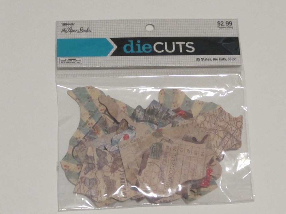 Paper Studio die cuts US States 50pc