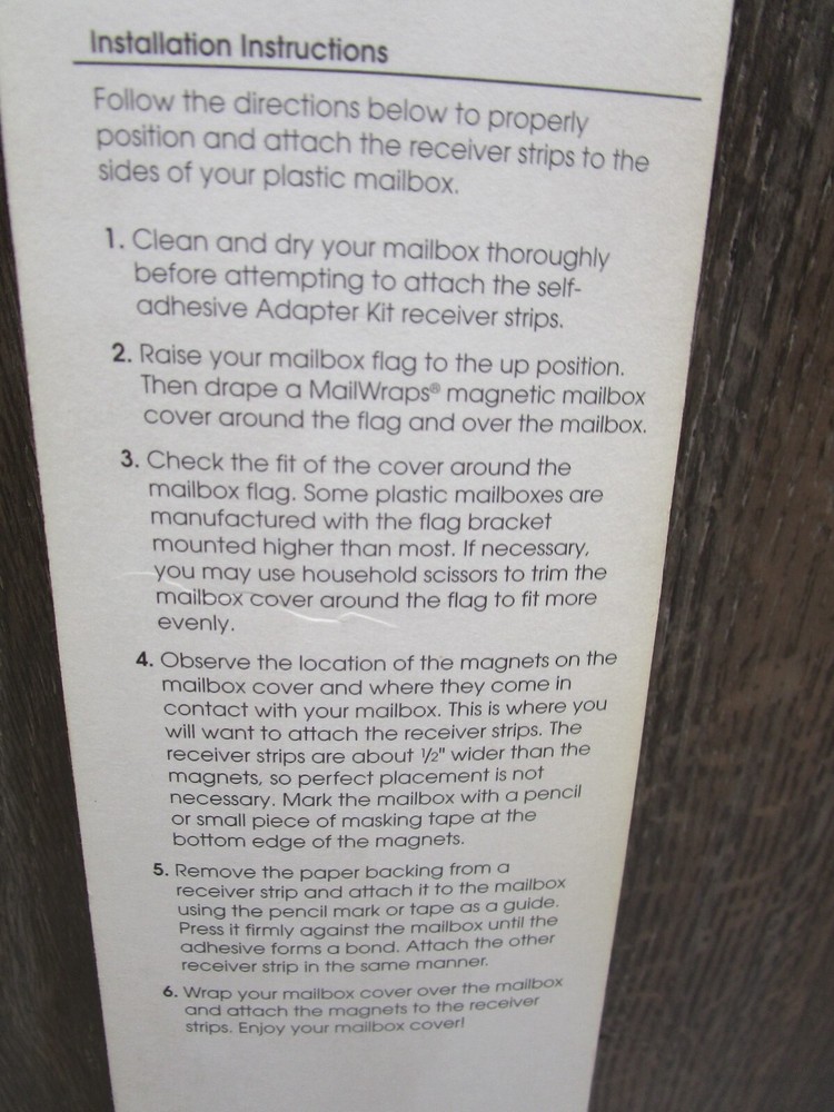 Mail Wraps Adapter Kit For Plastic Mailboxes