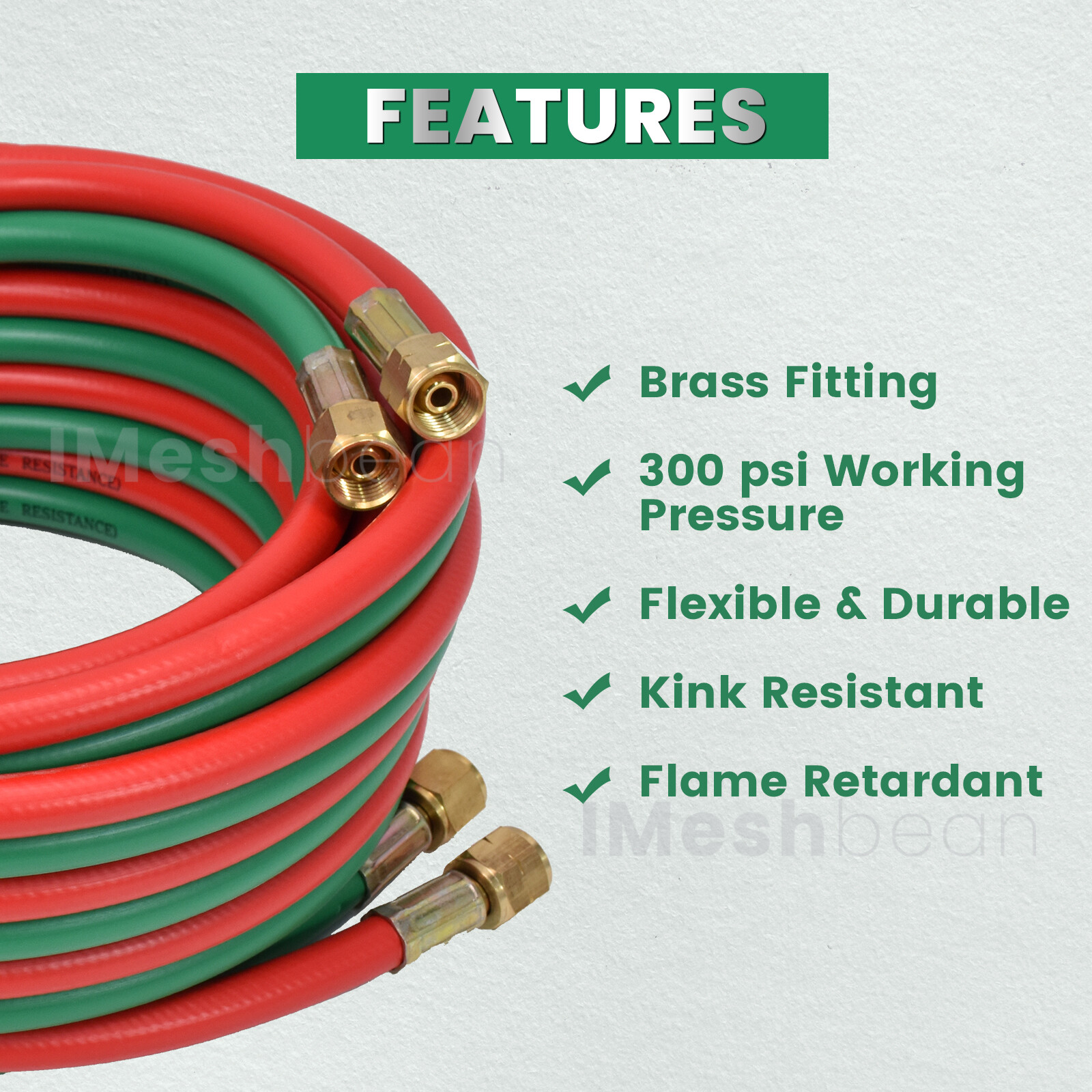 25/50/100 FT Oxygen Acetylene Hose 1/4 Inch Twin Welding Hose Cutting Torch Hose