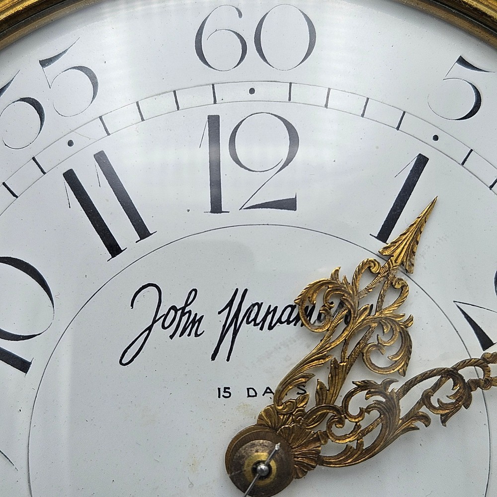 John Wanamaker Red Tole Wall Clock