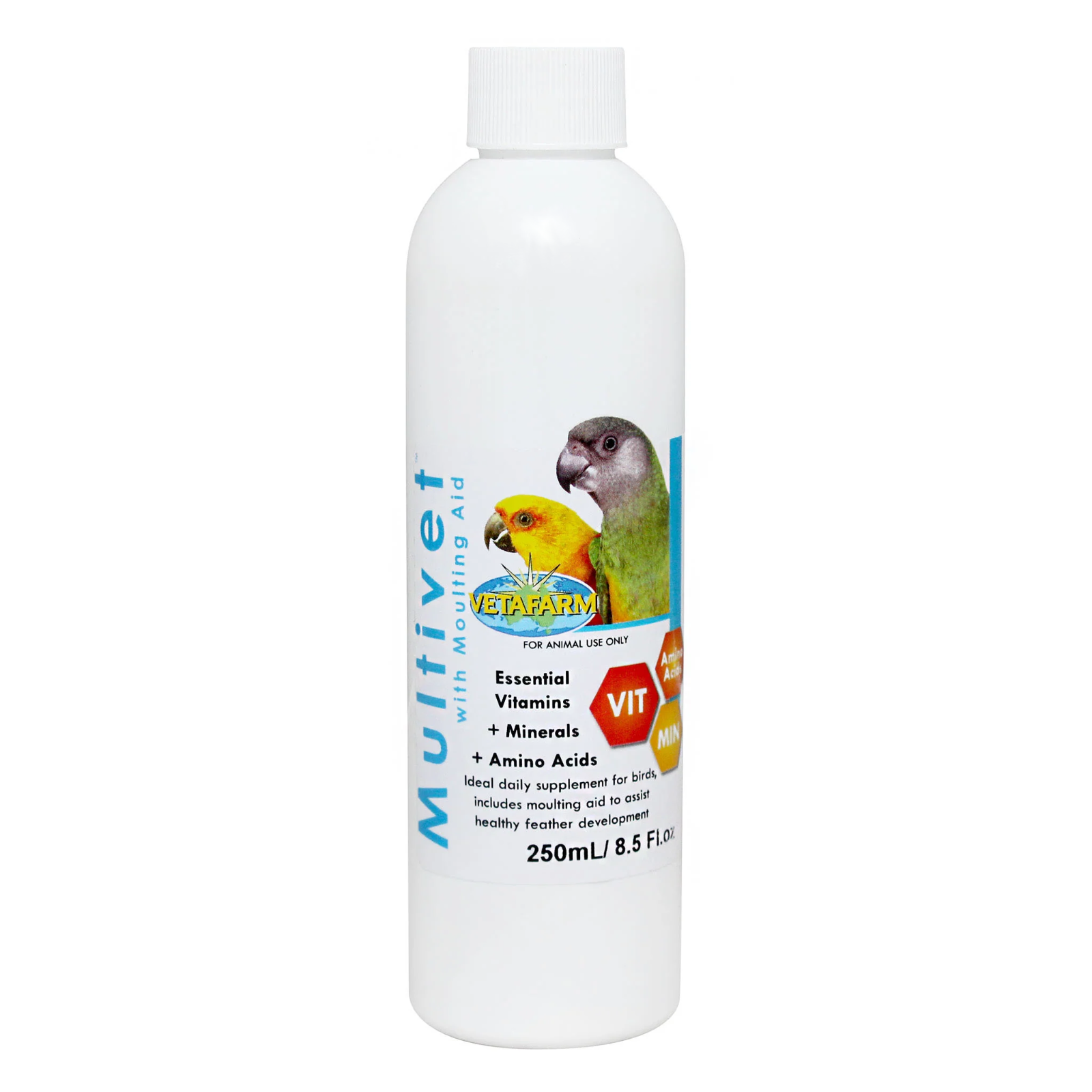 Vetafarm Multivet - Vitamins & Minerals - Molting Aid for Birds 50ml 100ml 250ml