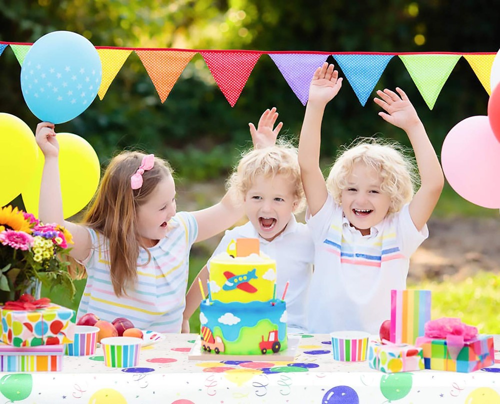 Colorful Balloons Plastic Tablecloth Rectangle - 2 Pcs