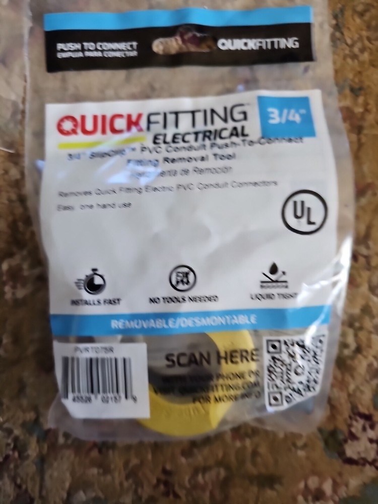 QuickFitting New 3/4 inch Conduit Coupling Push 9 Pack + Removal Tool Gray