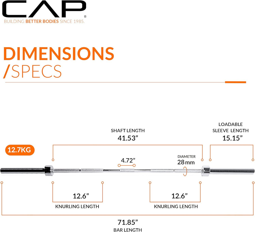 2-Inch Olympic Barbell Bars | 5 Ft, 6 Ft, & 7 Ft | Multiple Options