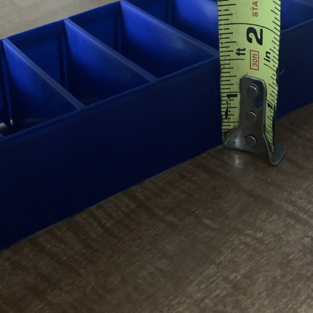 Blue Plastic Divided Storage Bin Organizer/Sorting Tray/Displayer